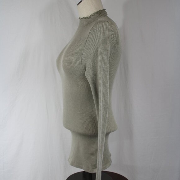 Free People Intimately Free Thermal Top Gray Green Medium Stretch Mock Neck - Picture 2 of 5